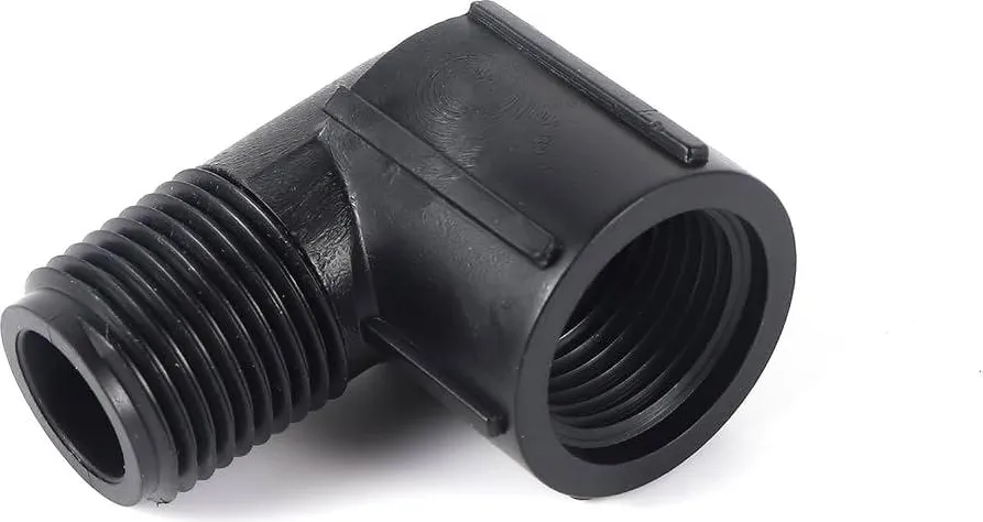 Black 90-degree male threaded irrigation elbow fitting